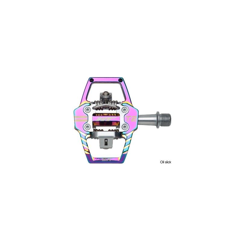 HT T2 SX BMX Clipless Pedals - Oil Slick