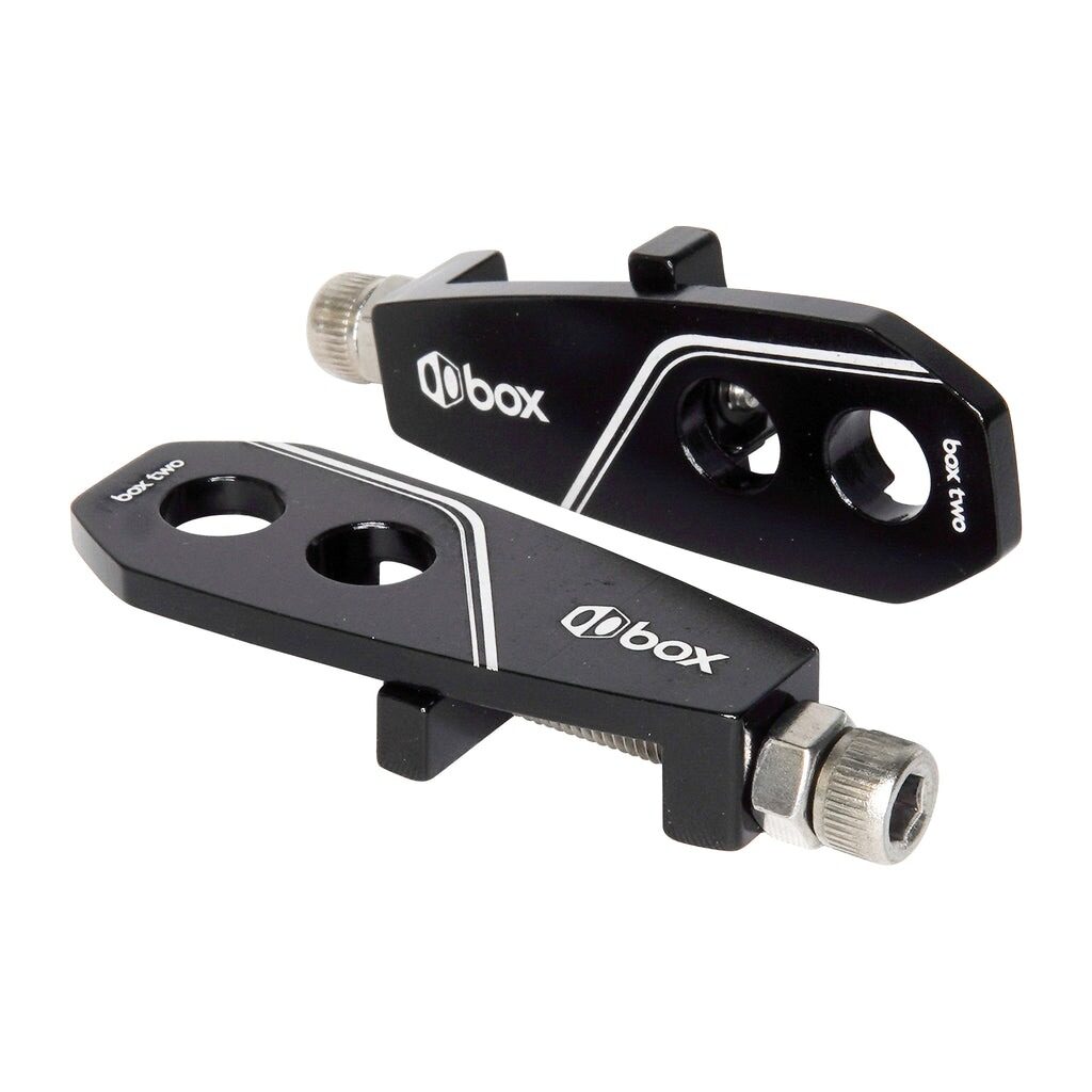 Box Two Chain Tensioners 10mm x 2 Axle Holes - Black