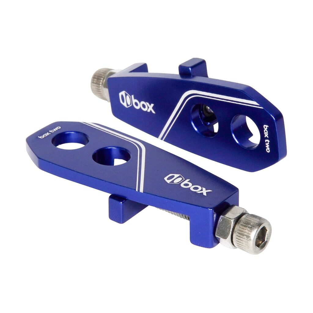 Box Two Chain Tensioners 10mm X 2 Axle Holes - Blue