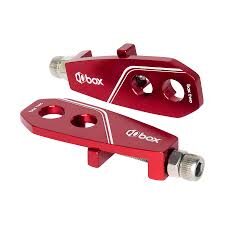 Box Two Chain Tensioners 10mm x 2 Axle Holes - Red