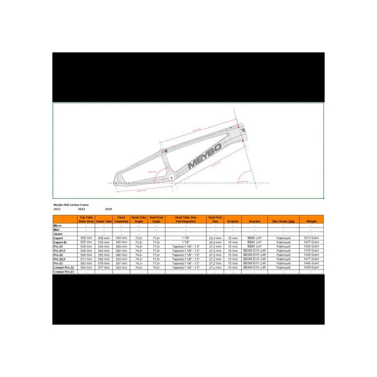 Meybo 2026 HSX Carbon BMX Race Rāmis - Matte balts/Oranžs/Zilganzaļa
