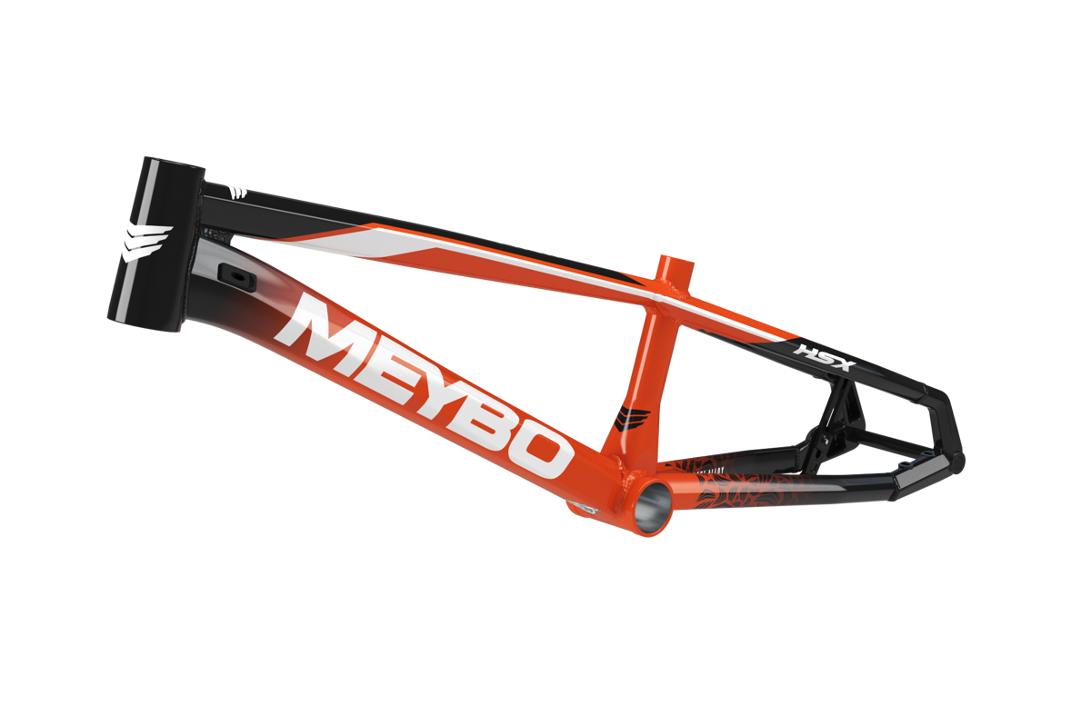 Meybo 2025 HSX Alloy Bmx Race Rāmis - Oranžs/Melns/Balts