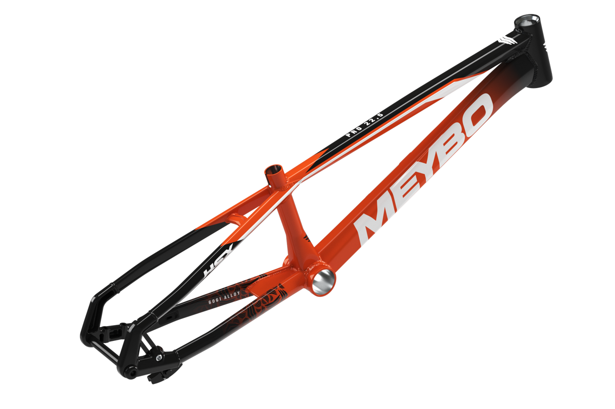Meybo 2025 HSX Alloy Bmx Race Rāmis - Oranžs/Melns/Balts