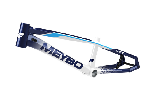 Meybo 2025 HSX Alloy Bmx Race Rāmis - Balts/Tumši Zils/Zils