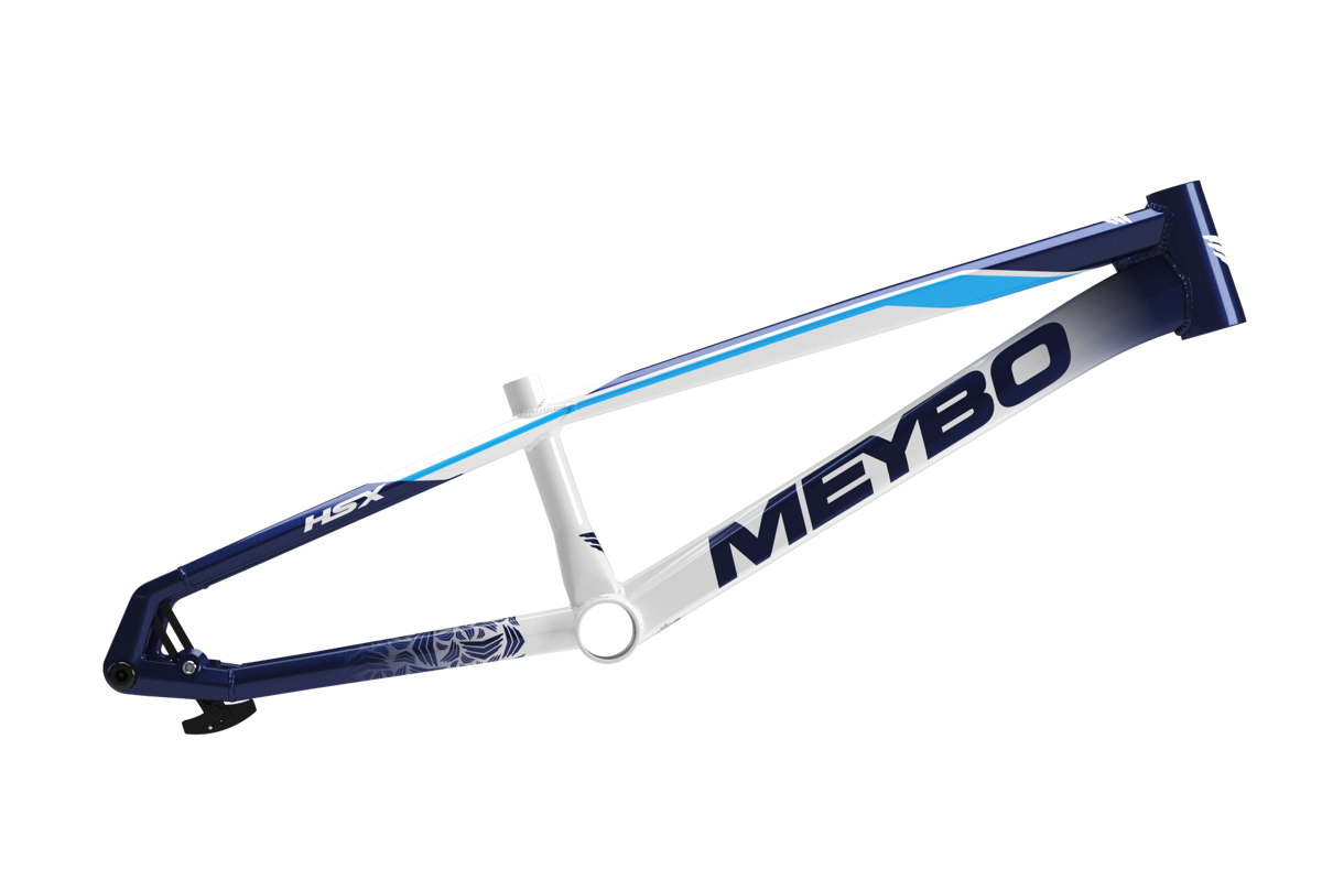 Meybo 2025 HSX Alloy Bmx Race Rāmis - Balts/Tumši Zils/Zils