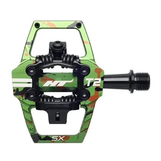 HT T2 SX BMX Clip Pedals - Green Camo