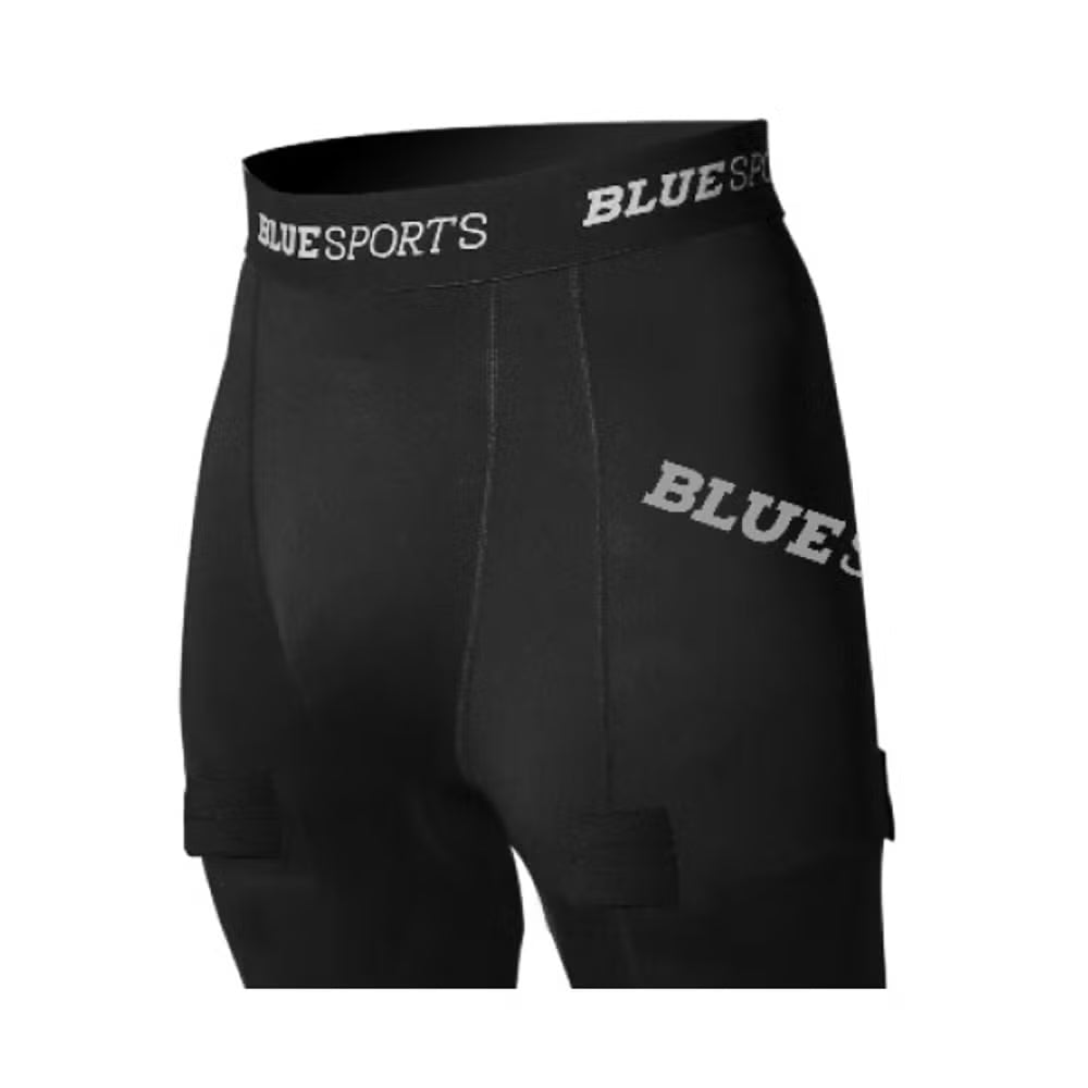 Blue Sports Fitted Shorts With Cup Senior Suspension
