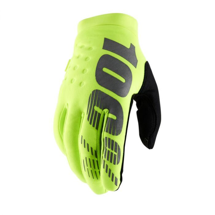Kids 100% Brisker Gloves - Flo Yellow/Black